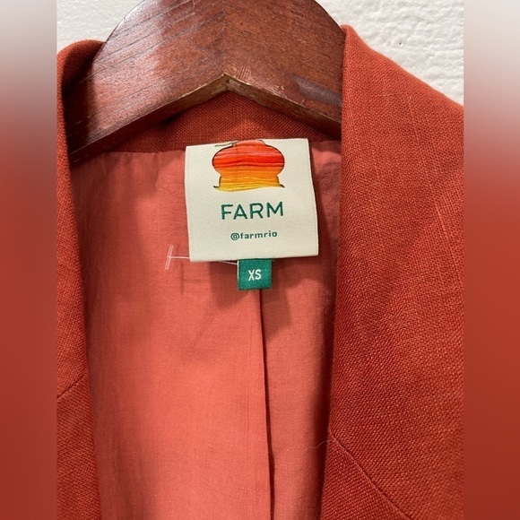 Farm Rio Brown Linen Blazer - Picture 3 of 6